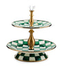 Emerald Check Two-Tier Sweet Stand