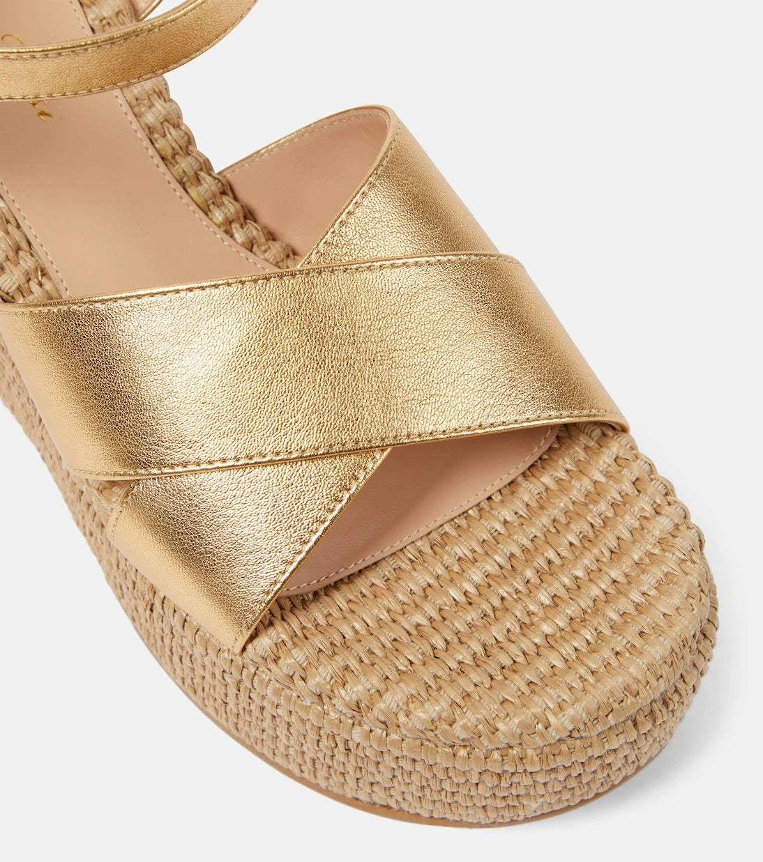 Gianvito Rossi - Leather and raffia platform sandals