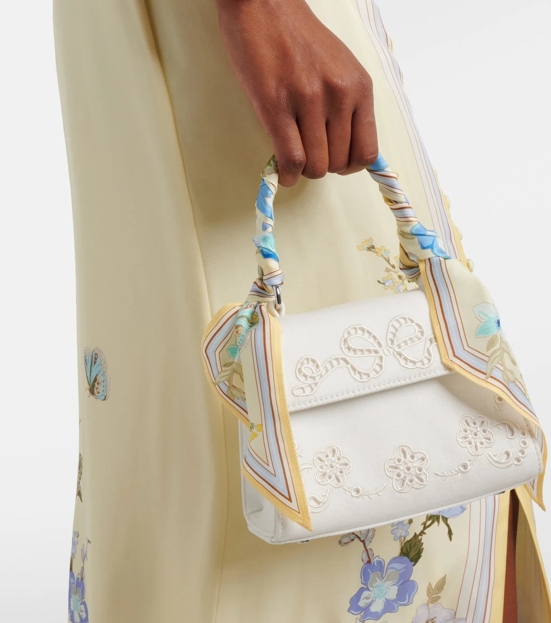 Self-Portrait - Bow embroidered top-handle bag
