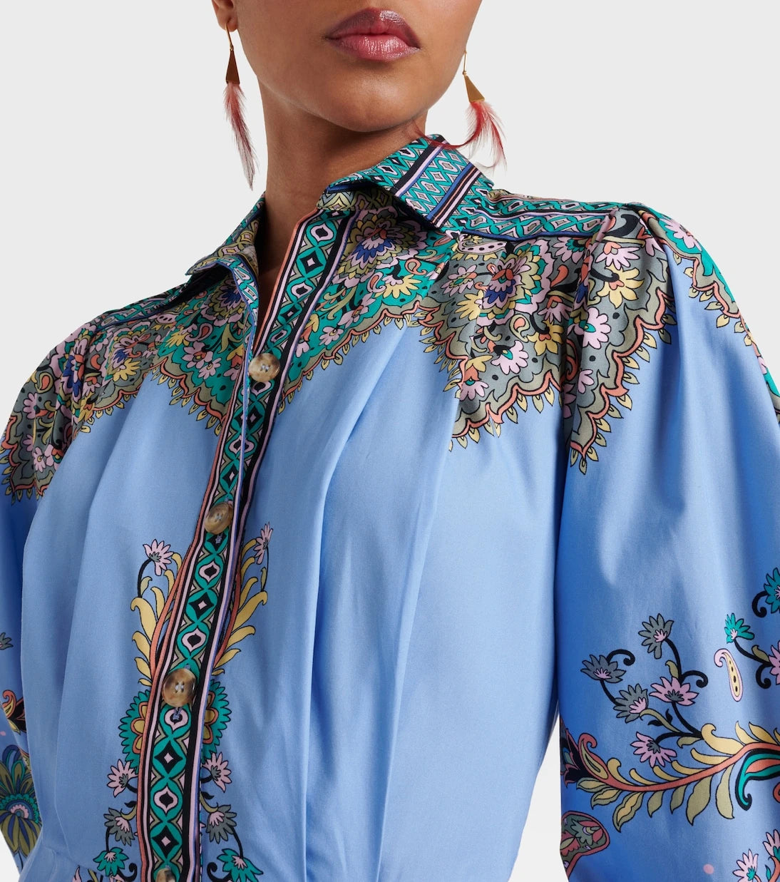 Etro - Printed cotton shirt dress