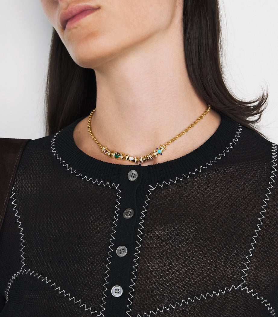 Yellow Gold, Diamond and Mixed Stone Lot N*91 Milky Way Necklace