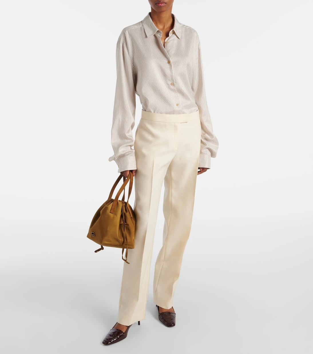 Khaite - Rory Medium leather-trimmed bucket bag