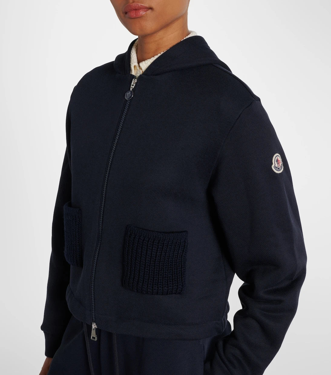 Moncler - Cotton-blend jersey zip-up hoodie