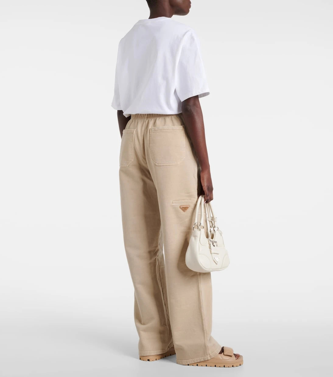 Prada - High-rise cotton sweatpants