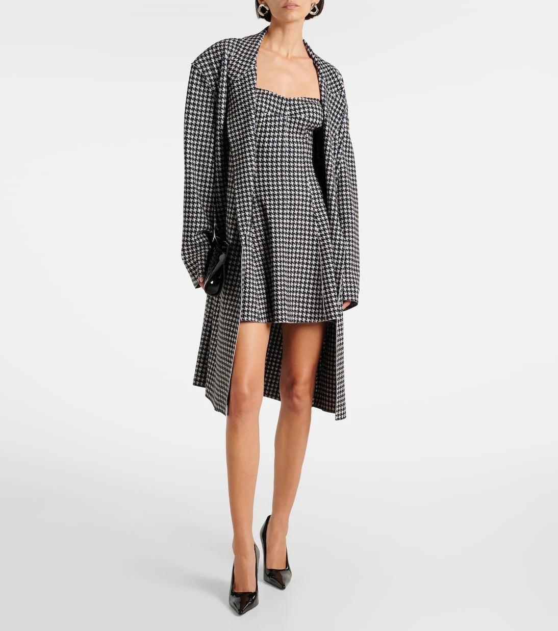 Norma Kamali - Strapless Grace houndstooth minidress