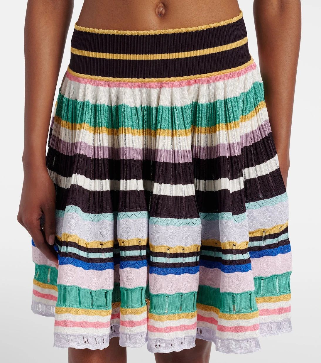 Alaïa - Striped knitted miniskirt