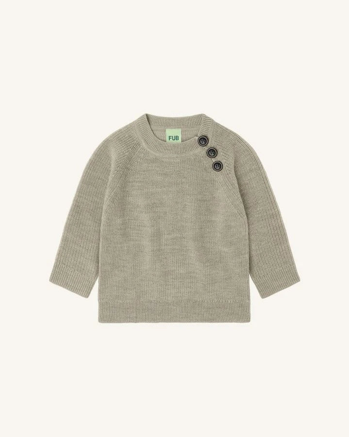 FUB - Raglan Merino Wool Sweater | Heather beige