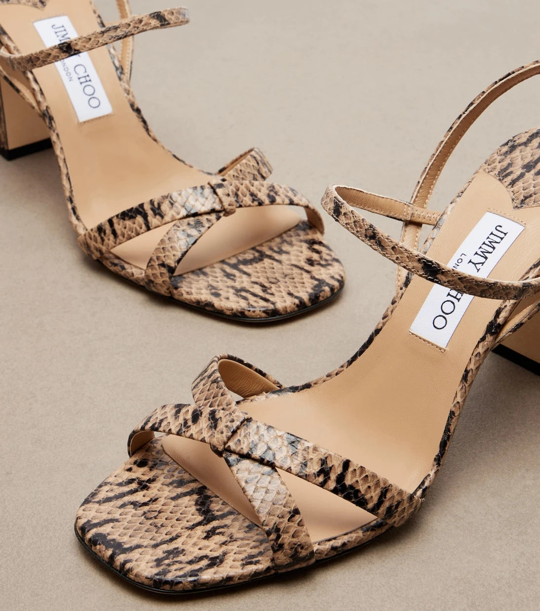 Jimmy Choo - Elsy snake-effect slingback sandals