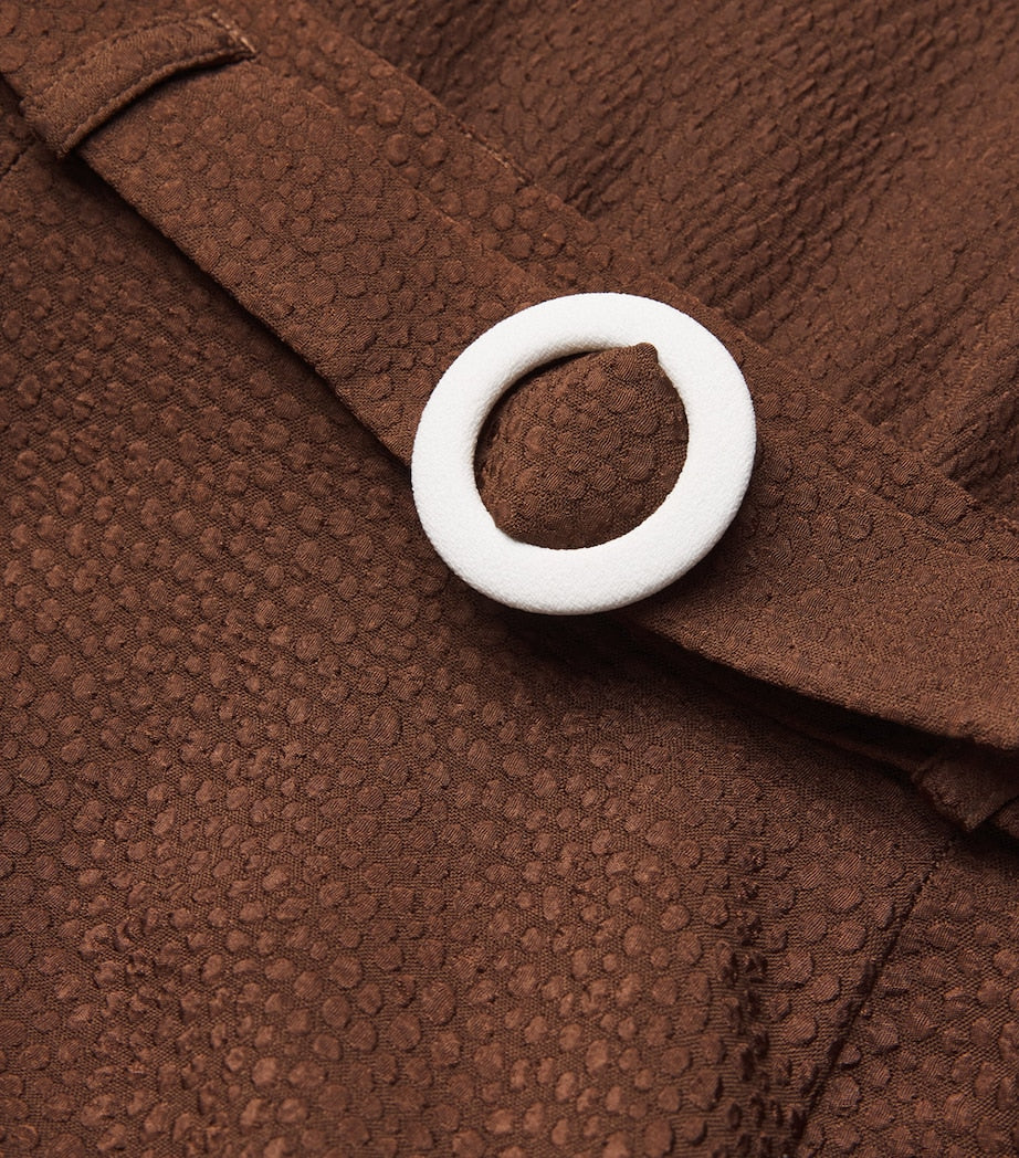 Edeline Lee Brown Jacquard Jete Midi Skirt