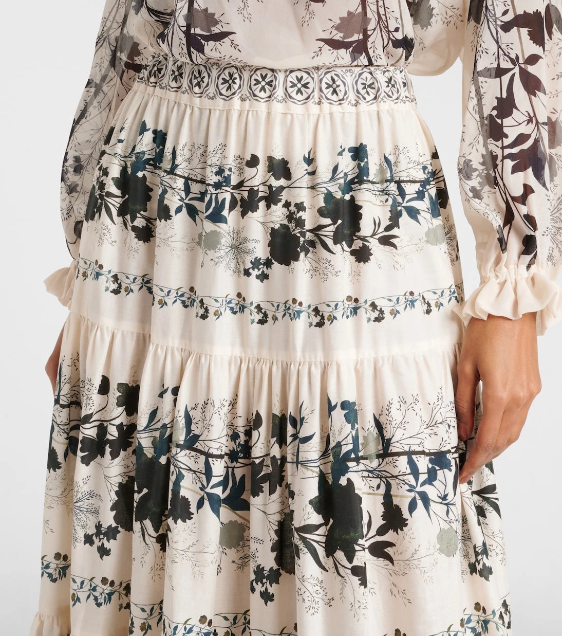 La DoubleJ - Big floral cotton maxi skirt