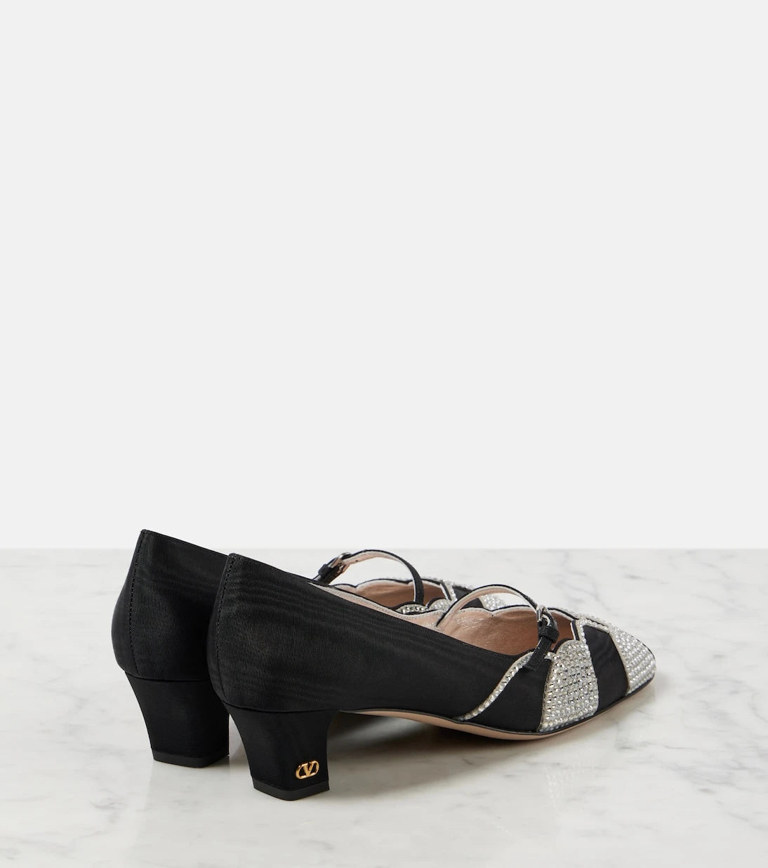 Valentino Garavani - Bowow 45 embellished moiré pumps