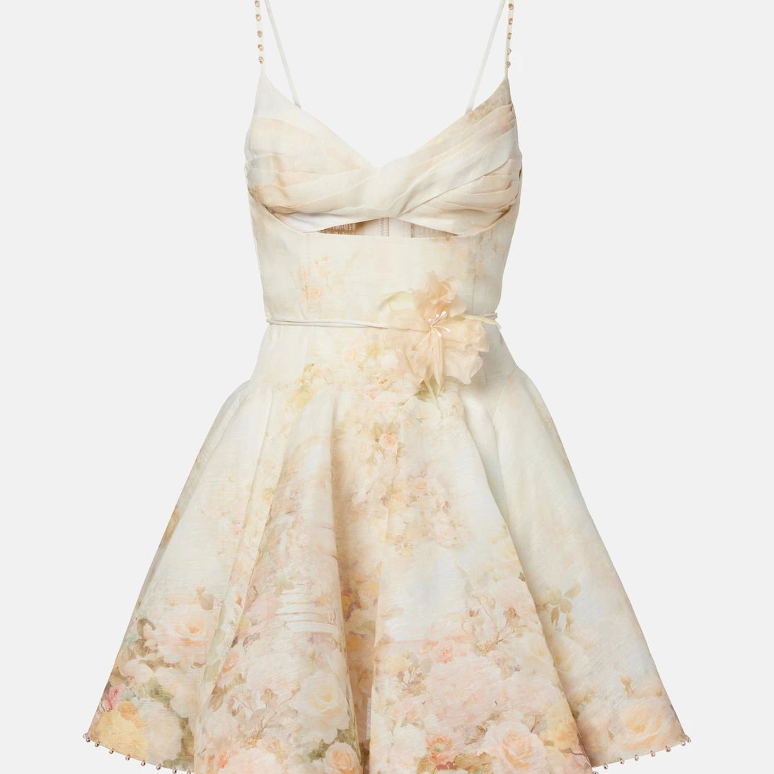 Zimmermann - Memento floral linen and silk minidress