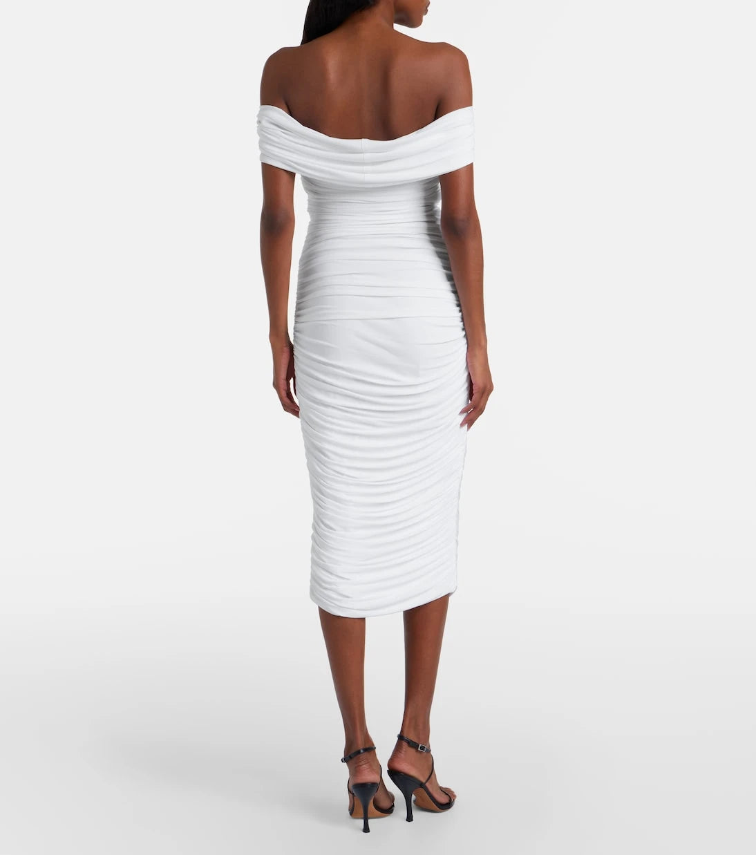 Norma Kamali - Ruched off-shoulder midi dress