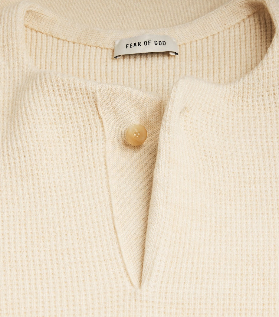 Virgin Wool Henley Sweater