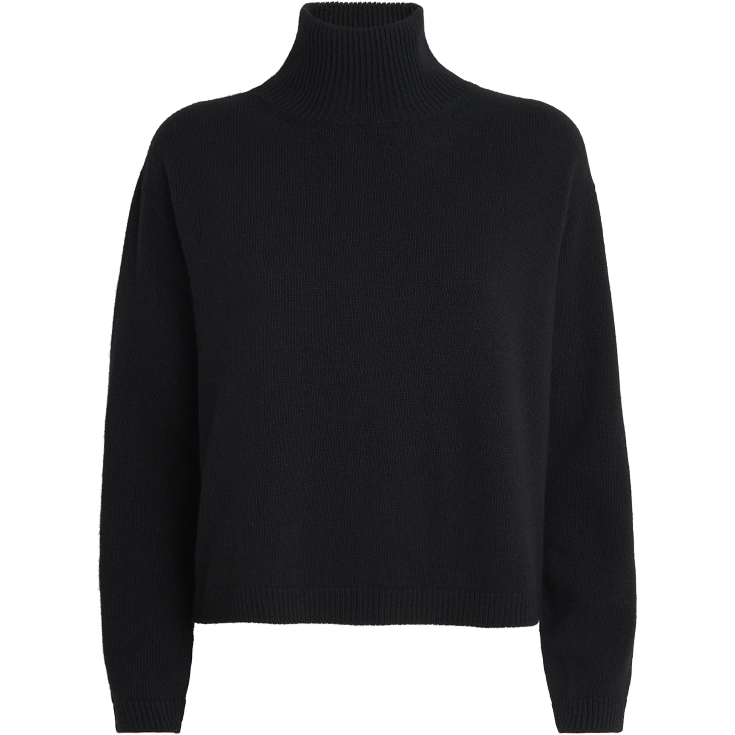 Black Wool-Cashmere Rollneck Sweater