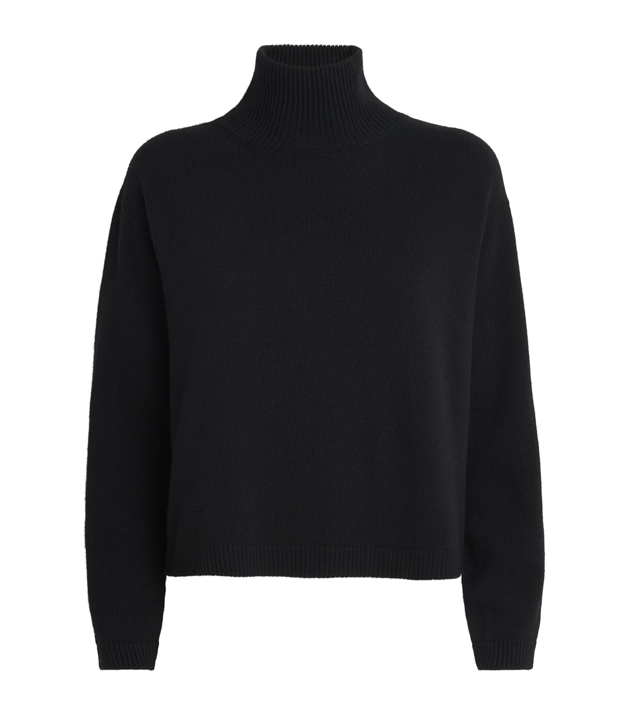 Black Wool-Cashmere Rollneck Sweater