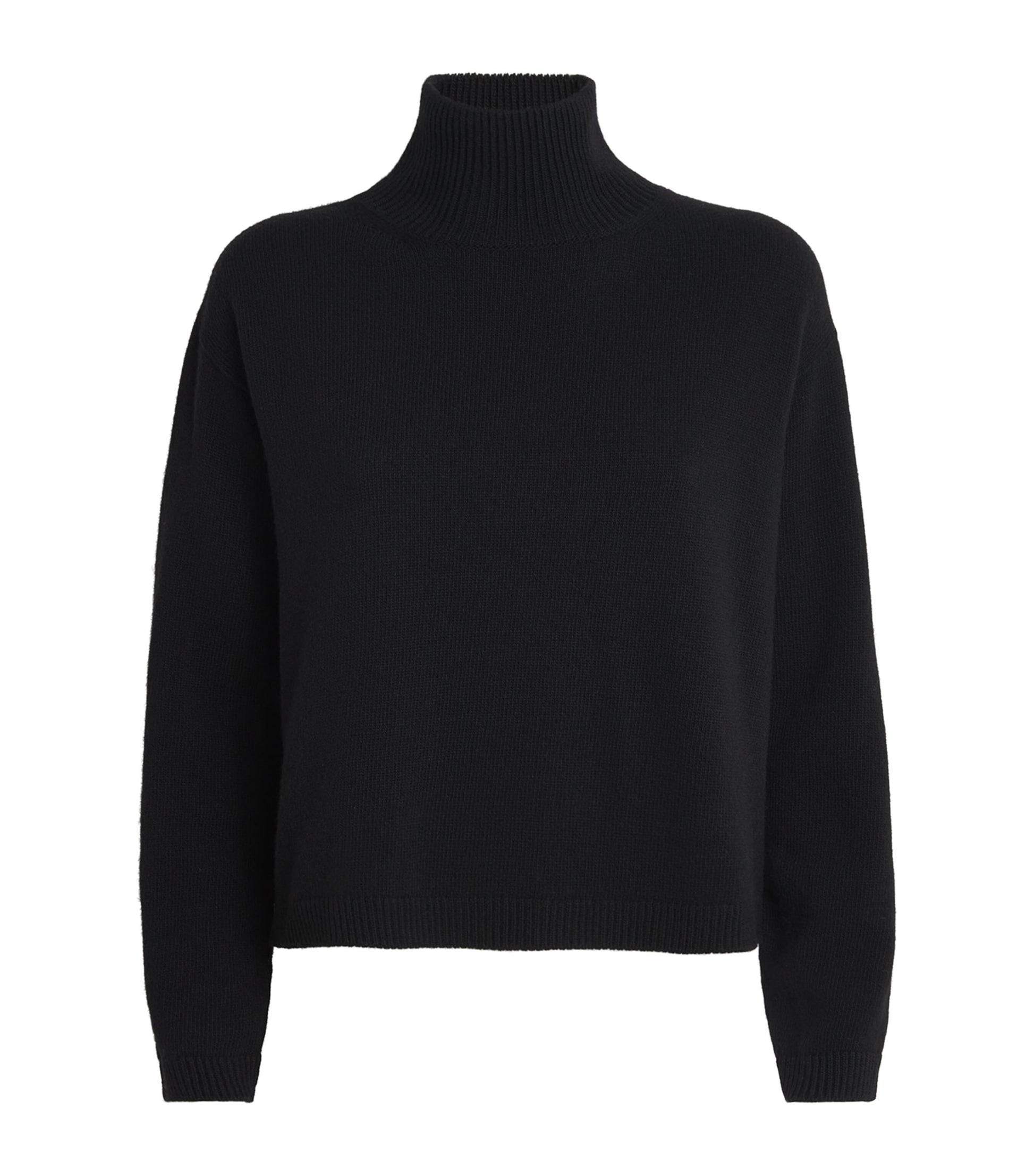 Black Wool-Cashmere Rollneck Sweater