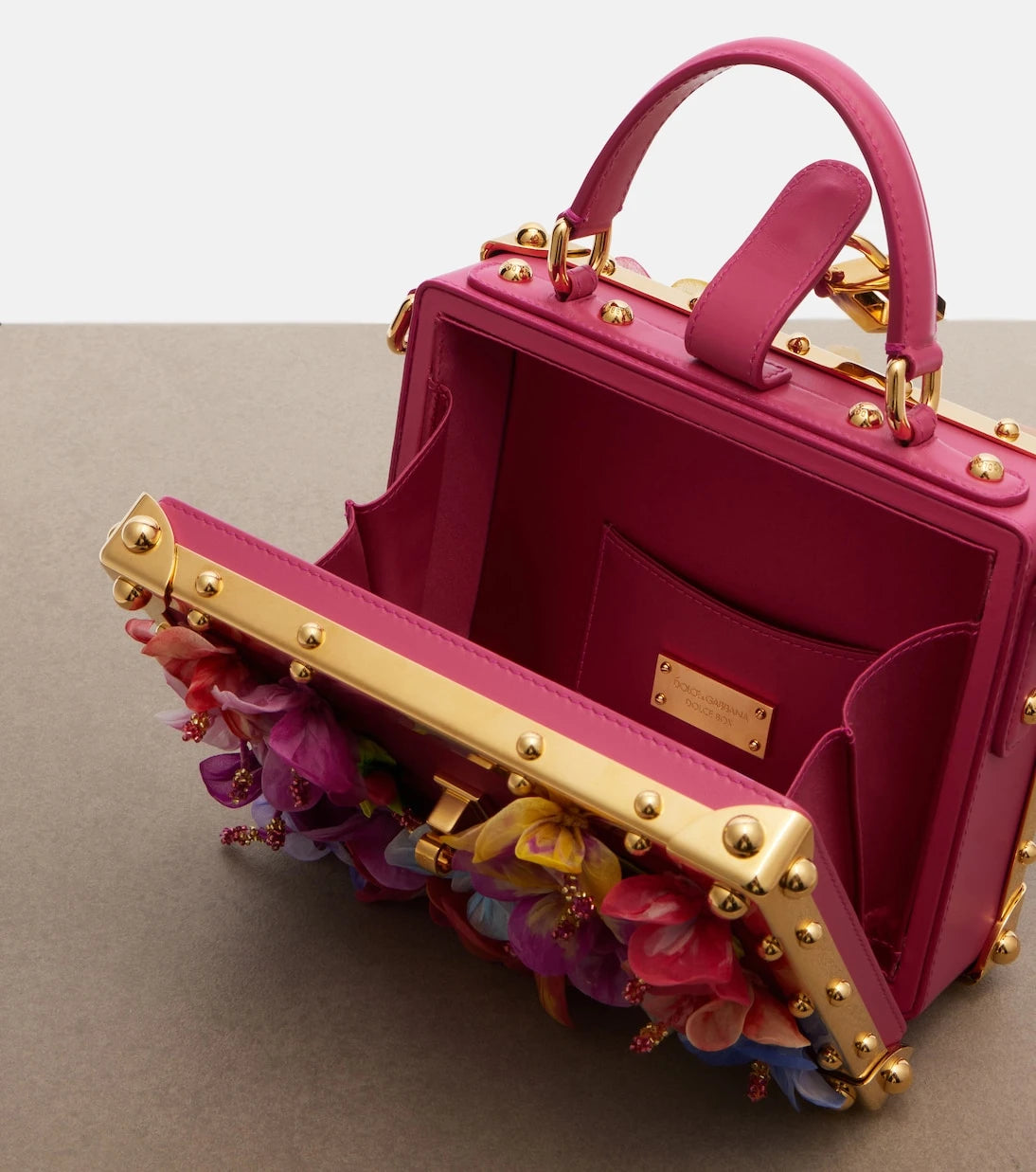 Dolce&Gabbana - Dolce Box floral-appliqué leather box bag