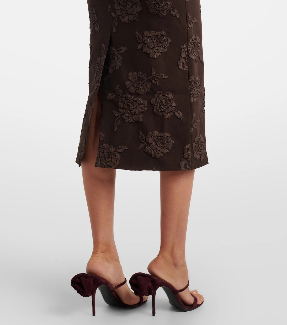 Rotate - Floral jacquard midi dress