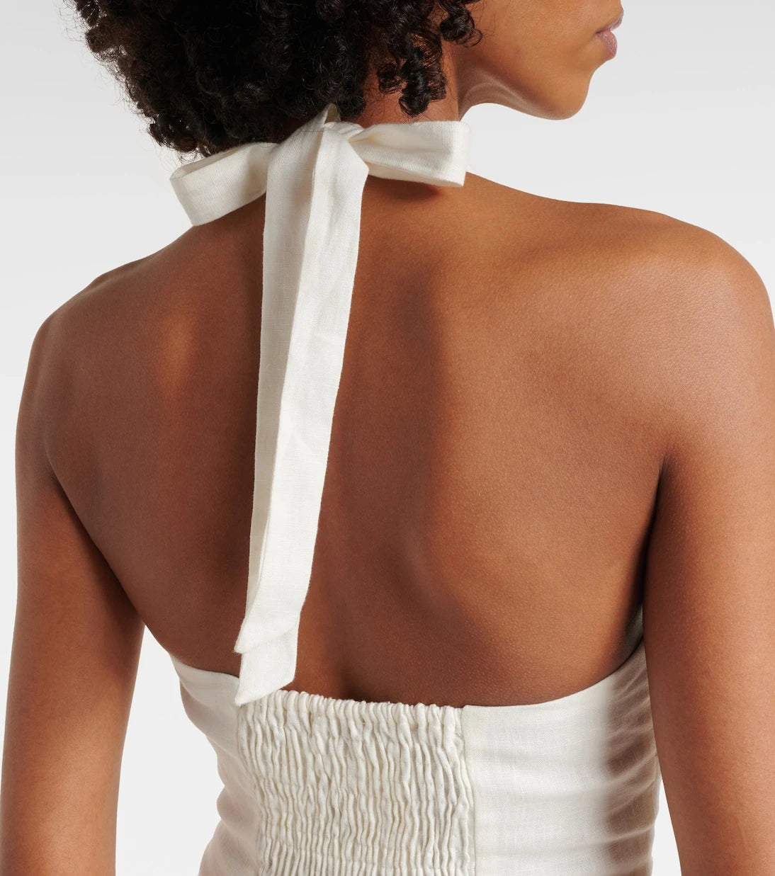 Faithfull - Marie shirred halterneck linen top