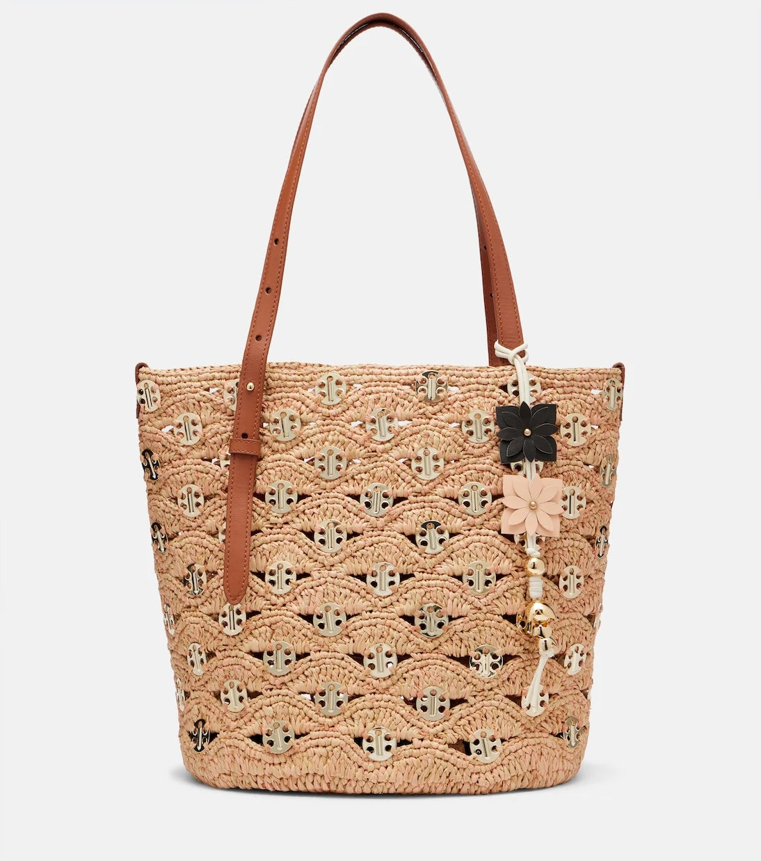 Rabanne - Small embellished raffia tote bag
