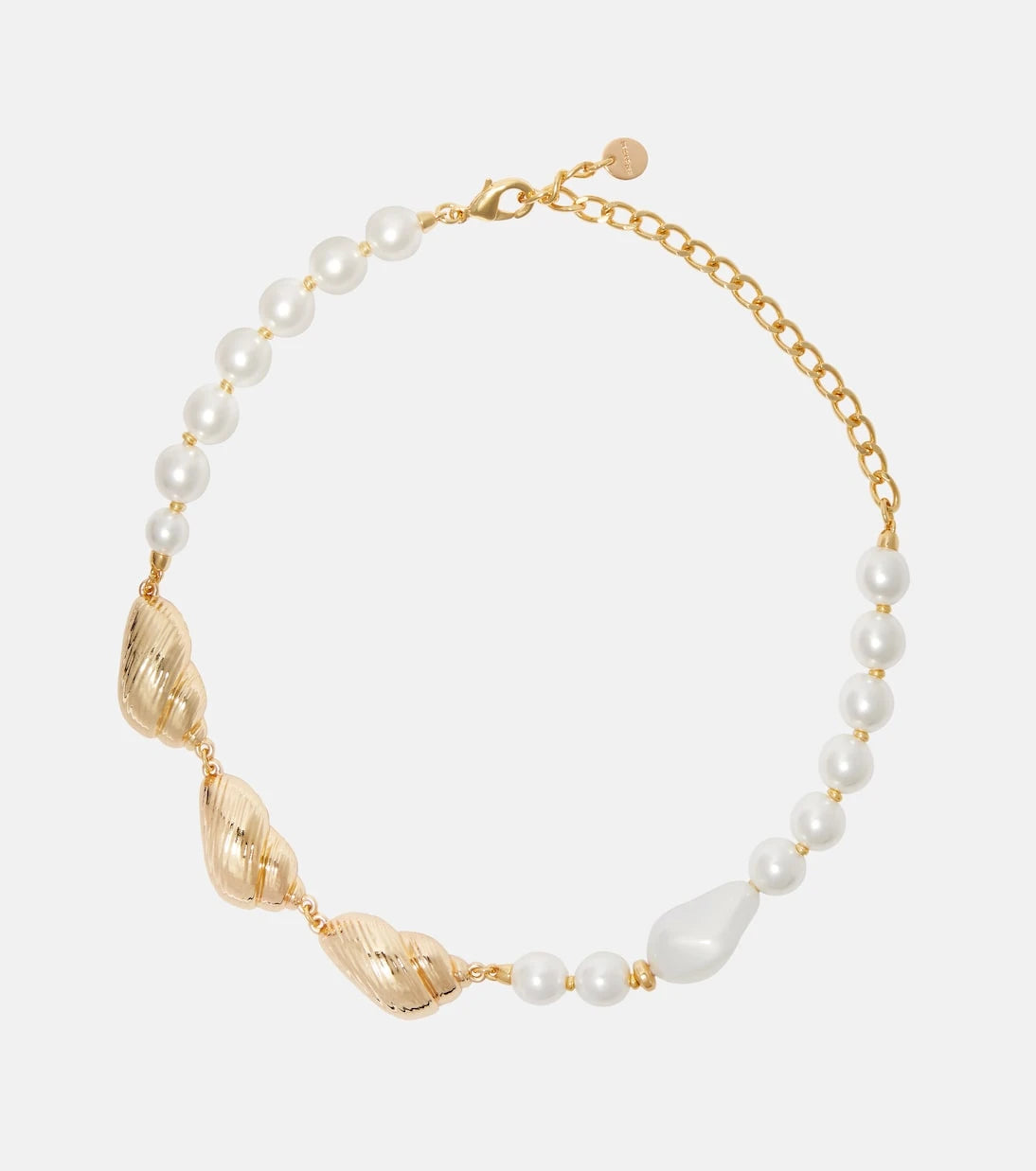 Self-Portrait - Faux pearl-embellished necklace