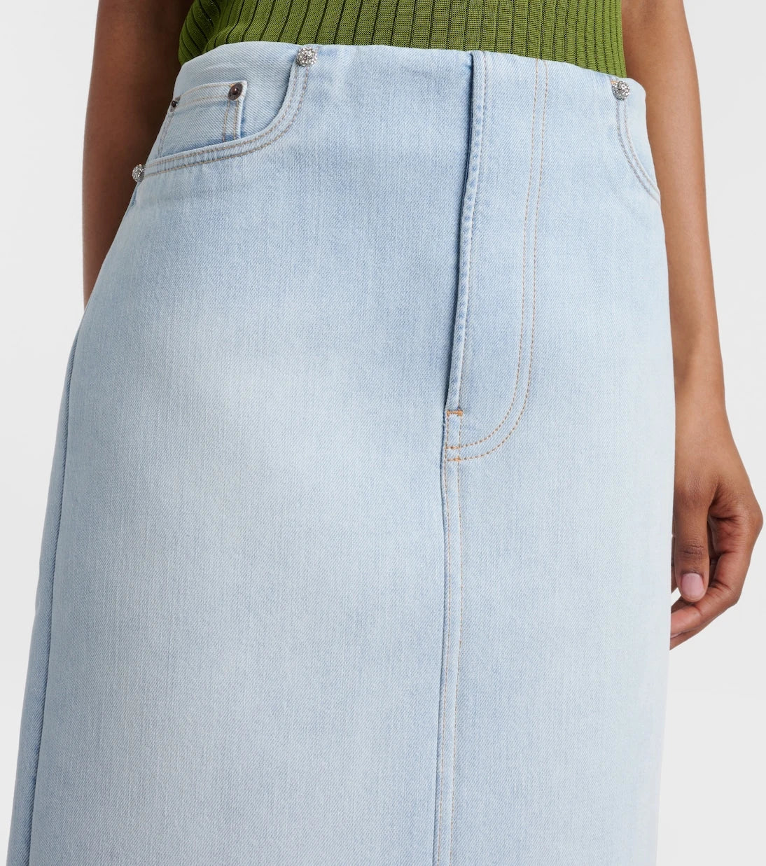 Acne Studios - تنورة جينز متوسطة الطول