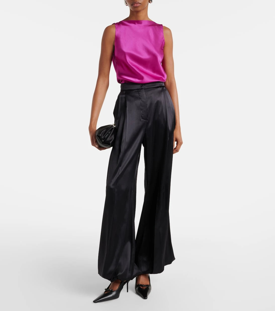 Nina Ricci - Open-back silk-blend satin top