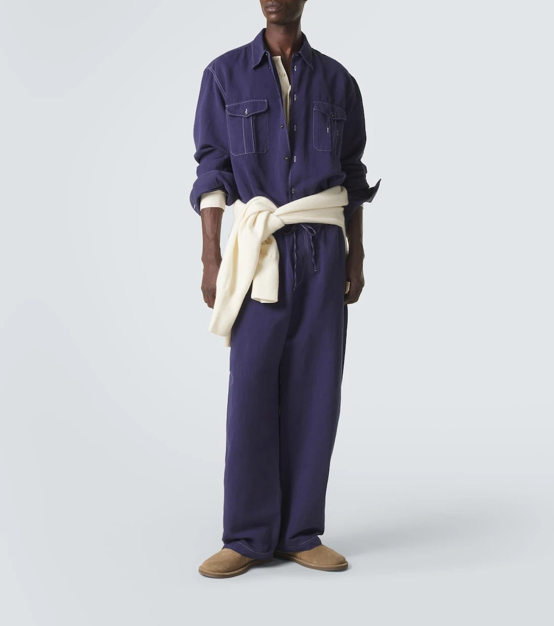 Studio Nicholson - Sonny cotton and linen wide-leg pants