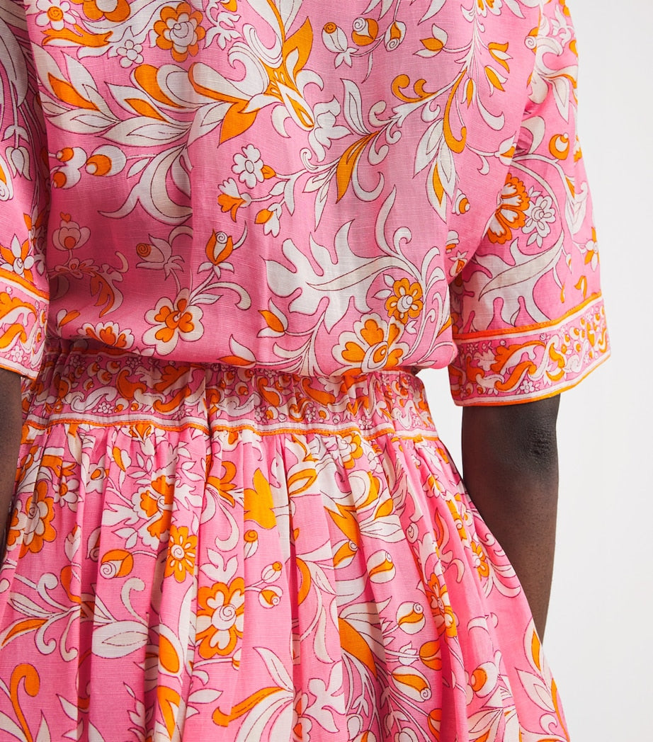 Maje Multi Floral Mini Shirt Dress