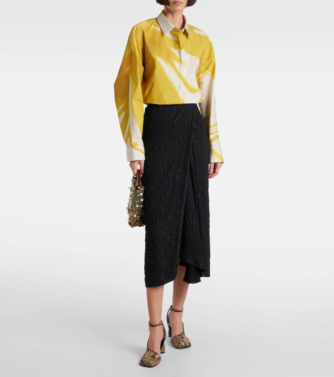 Dries Van Noten - Gathered midi skirt