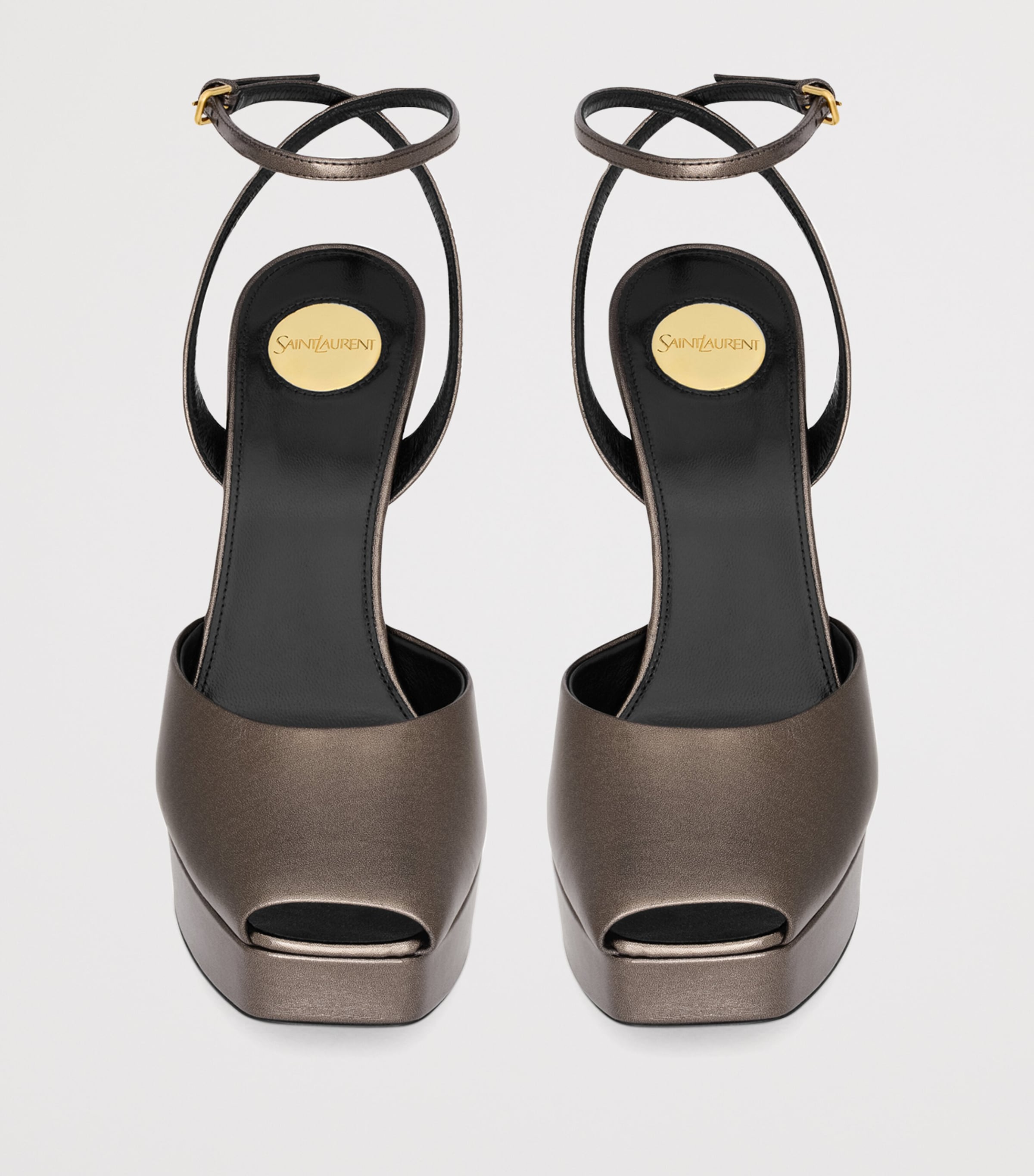 Saint Laurent Brown Leather La Scandale Sandals 85