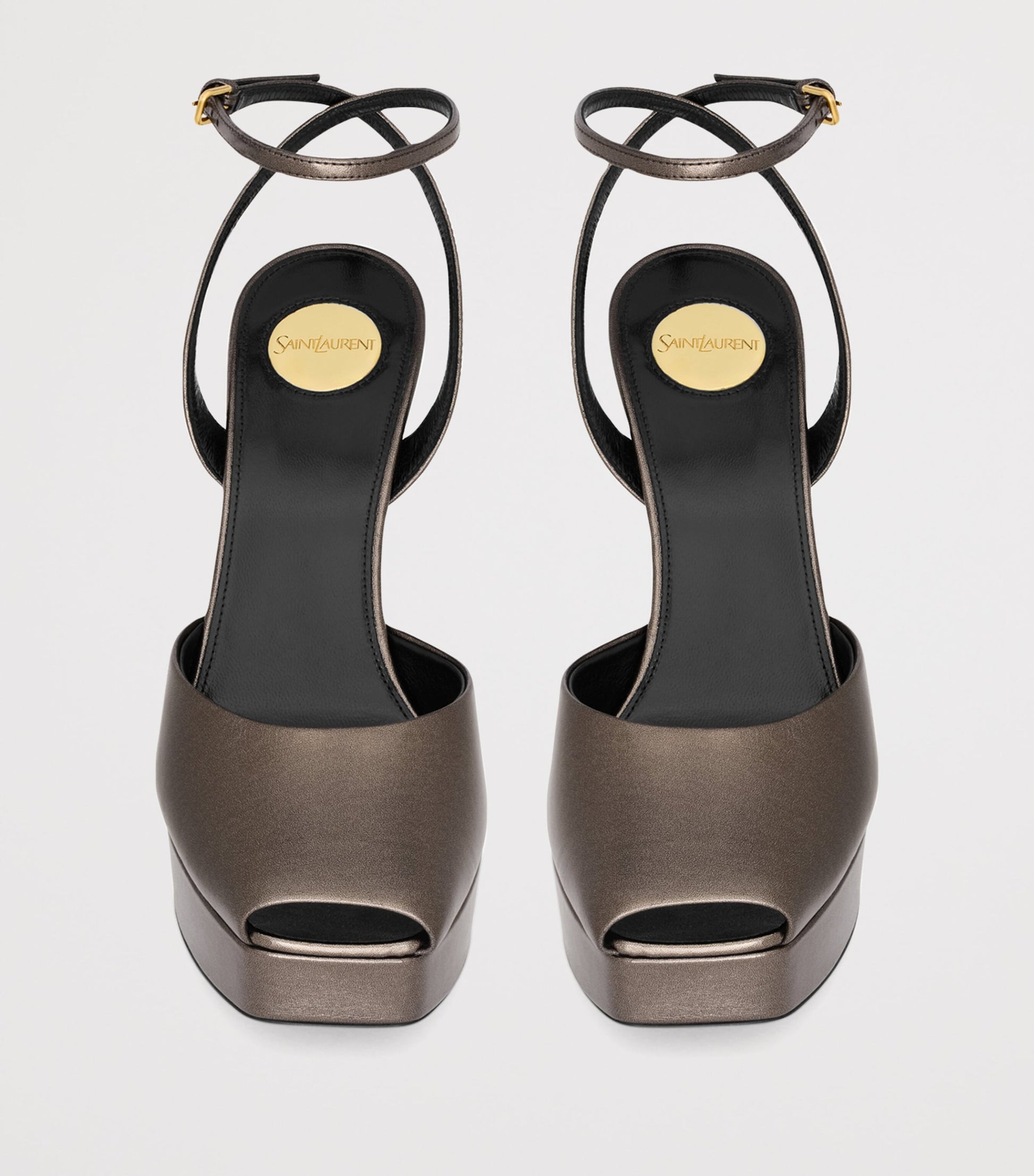 Saint Laurent Brown Leather La Scandale Sandals 85