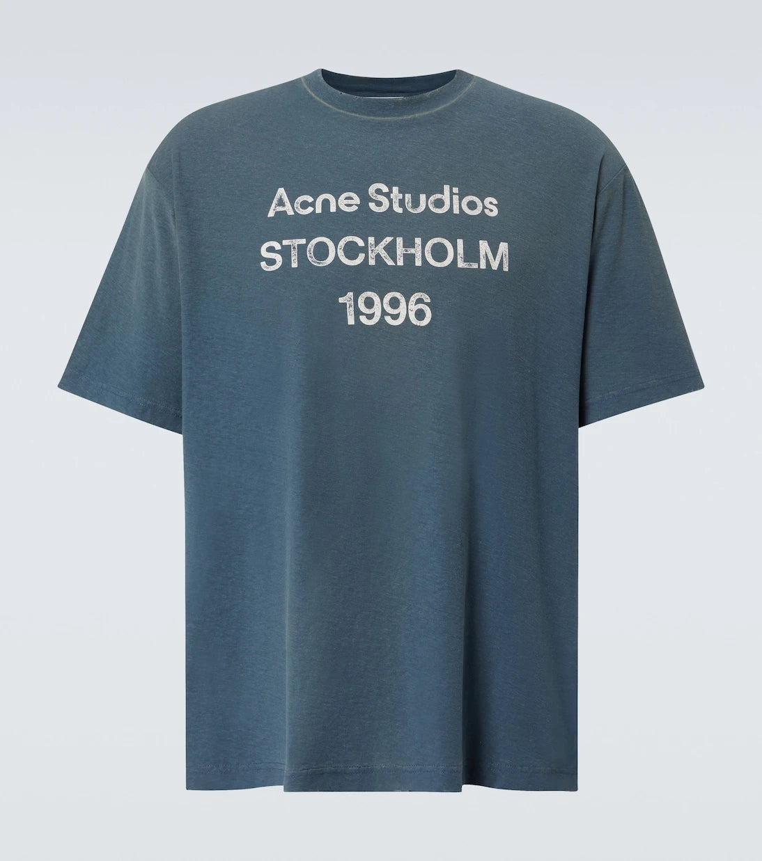 Acne Studios - تي شيرت من القطن والقنب بشعار العلامة
