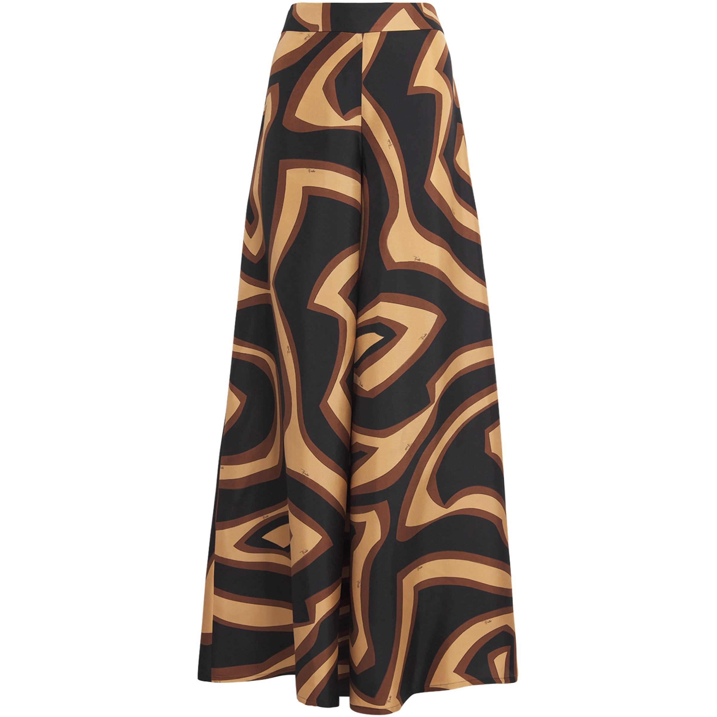 Gold Silk Labirinto Print Trousers