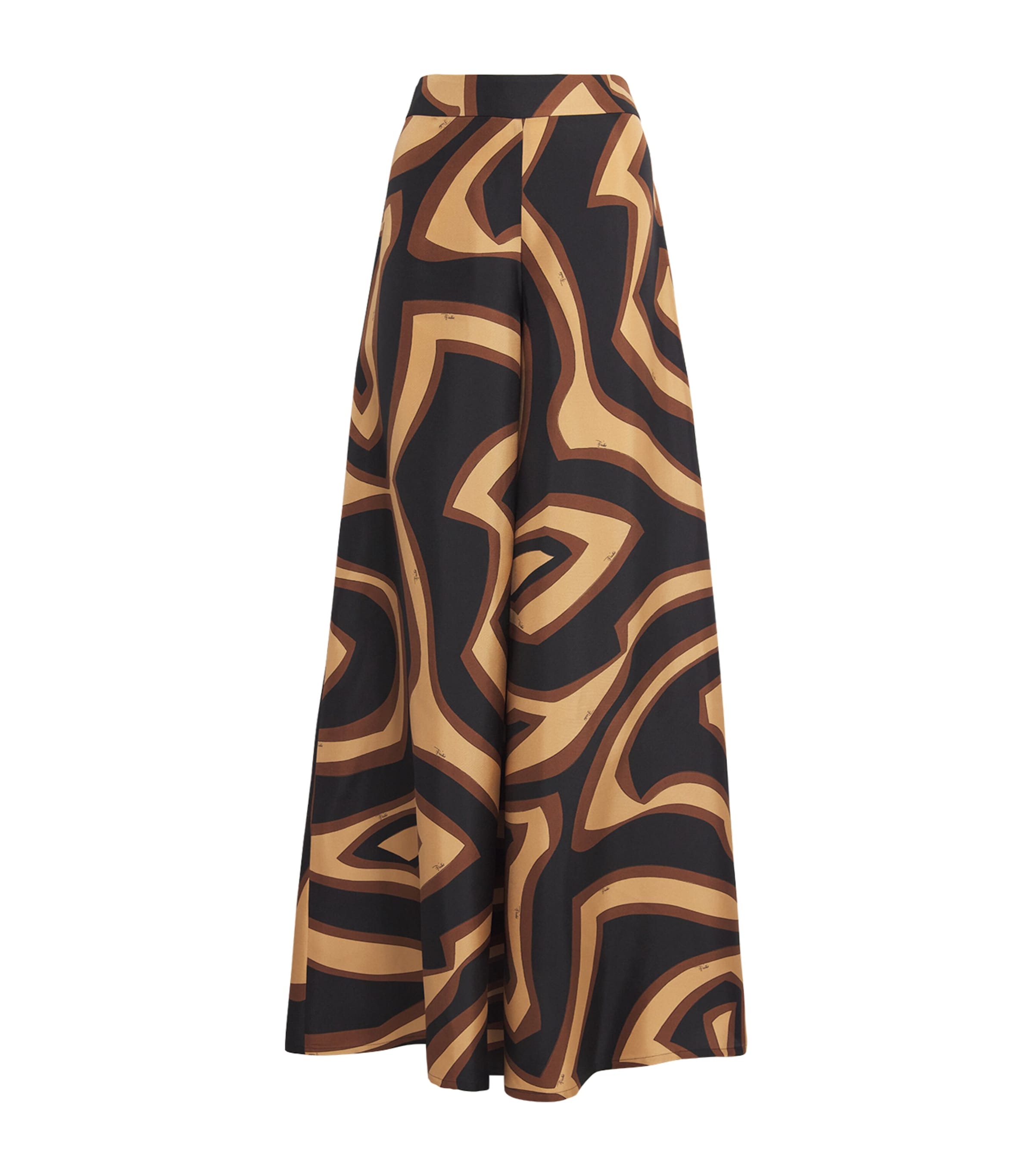 Gold Silk Labirinto Print Trousers