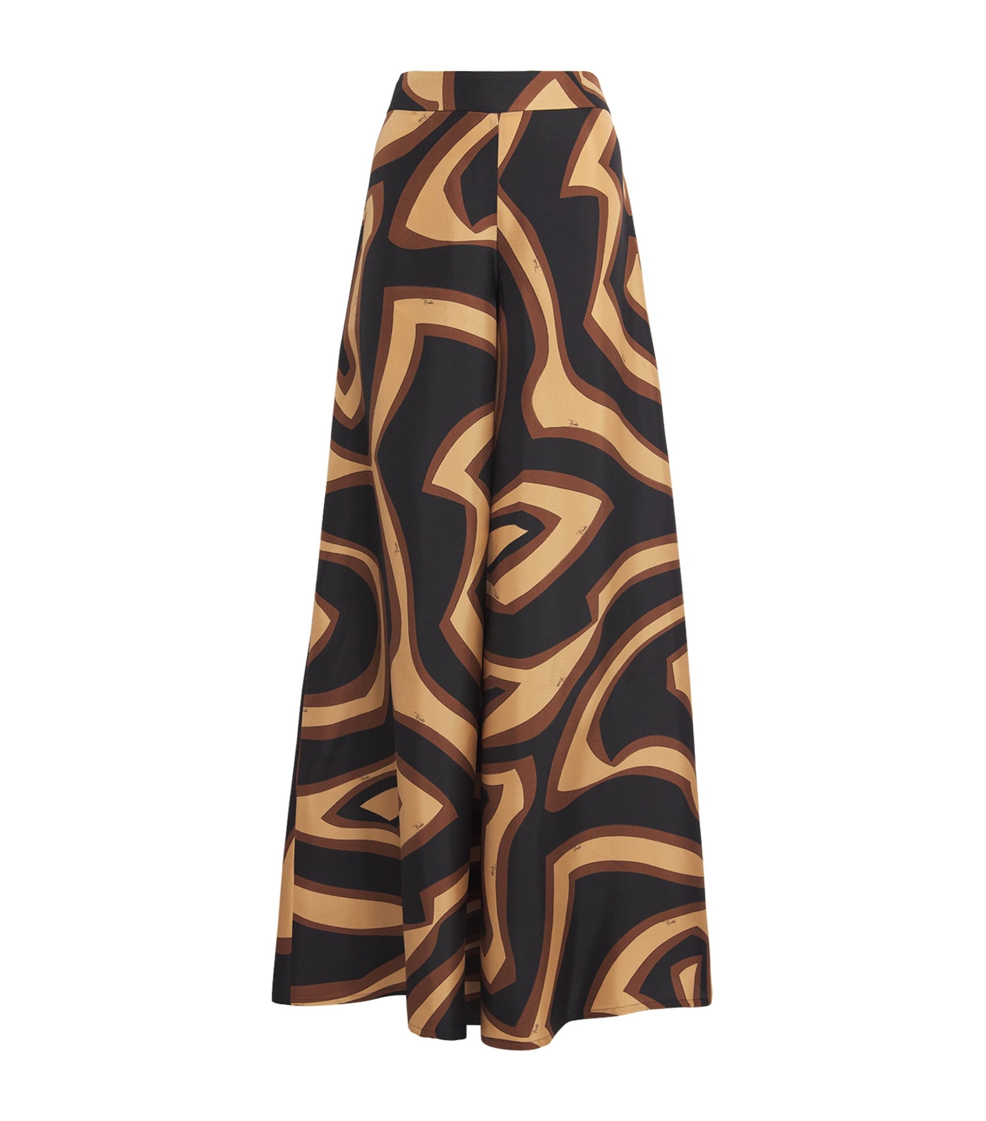 Gold Silk Labirinto Print Trousers