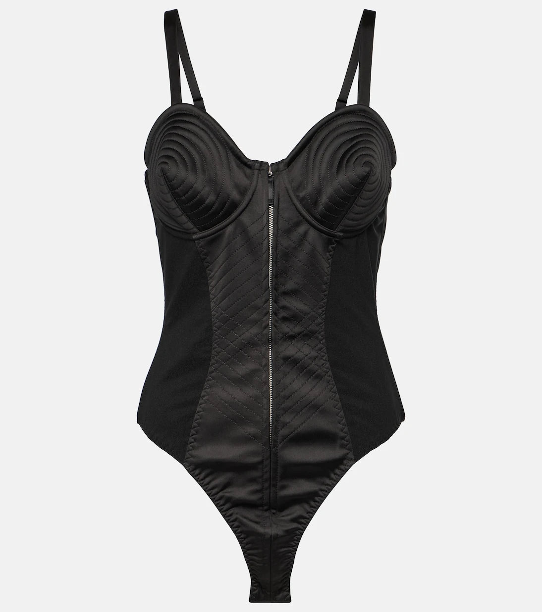 Jean Paul Gaultier - Satin-trimmed bodysuit