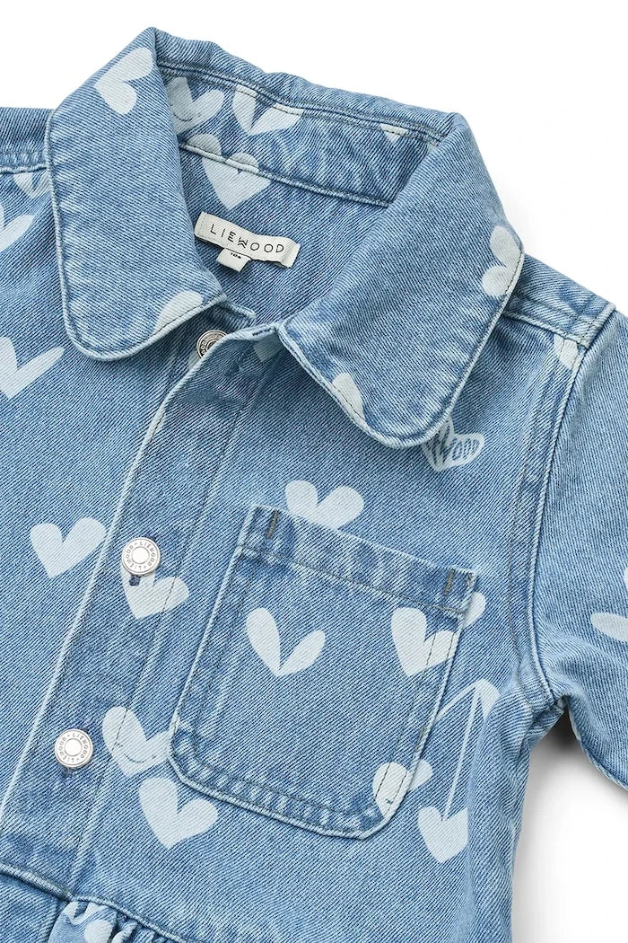 Детско дънково яке Liewood Kenza Printed Denim Overshirt