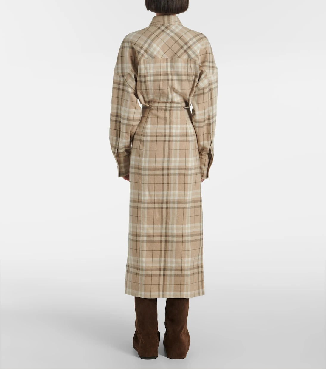 The Attico - Checked cotton-blend shirt dress