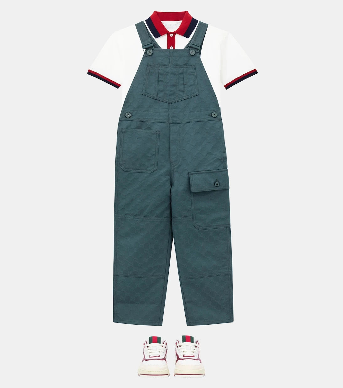 Gucci Kids - Web Stripe cotton-blend polo shirt