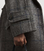 Grey Wool Tweed Prince of Wales Check Overcoat