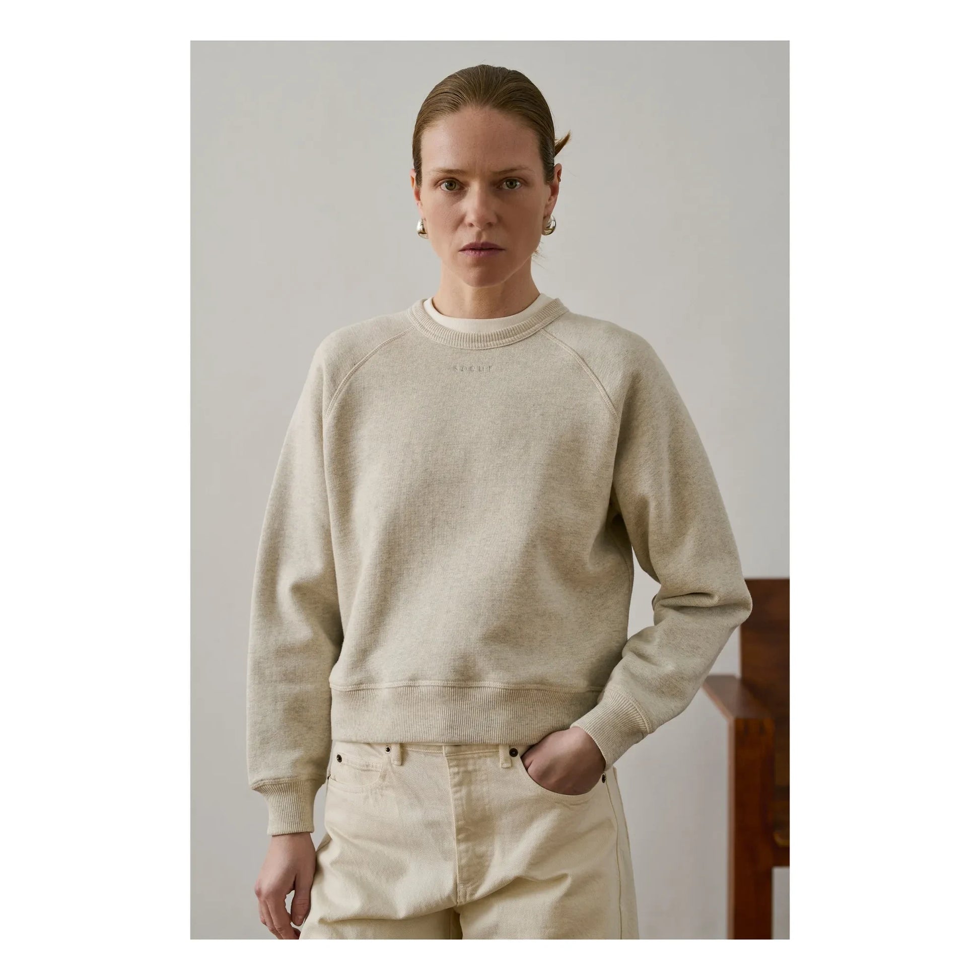 Soeur - Artemis organic cotton sweatshirt | Light eather grey