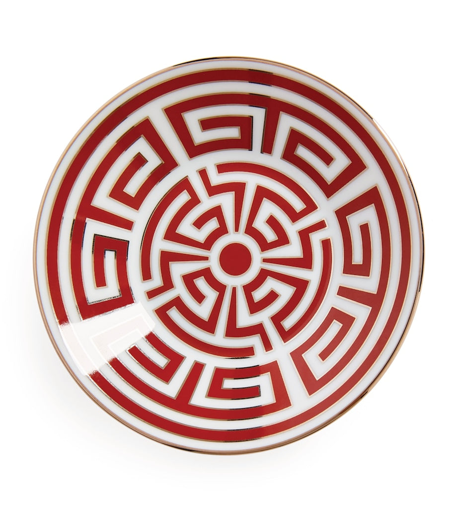 GINORI 1735 Porcelain Labirinto Scarlatto Espresso Saucer (11cm)
