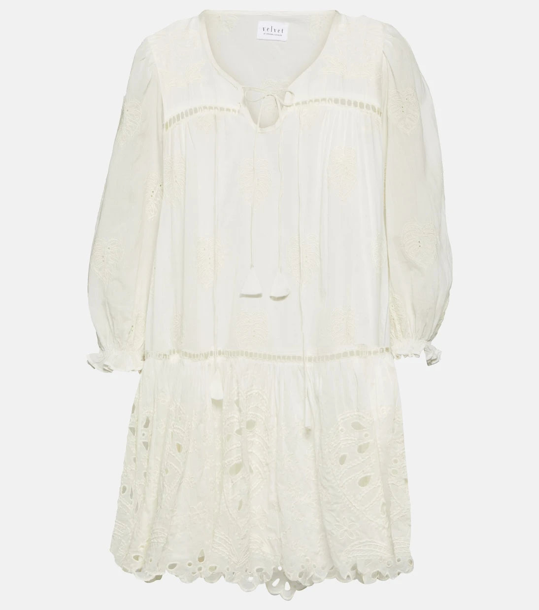 Velvet - Renee embroidered cotton minidress