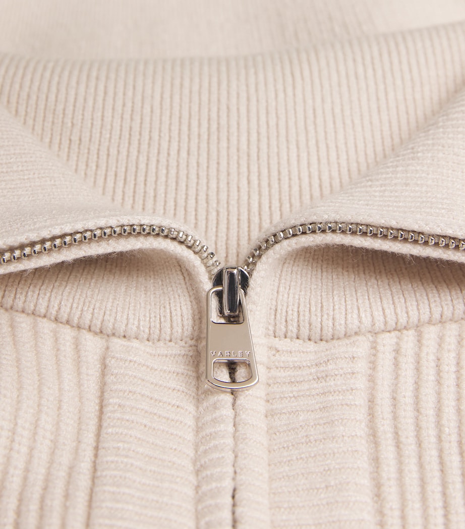 Varley Ivory Enrico Zip-Up Sweater