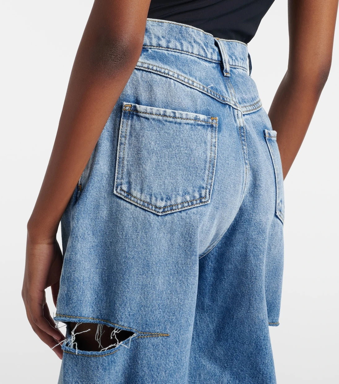 Maison Margiela - Cutout high-rise wide-leg jeans