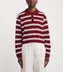 Sandro Paris Red Wool-Blend Polo Sweater