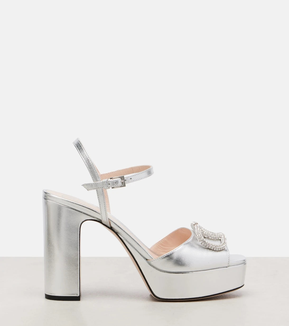 Valentino Garavani - VLogo crystal-embellished leather sandals