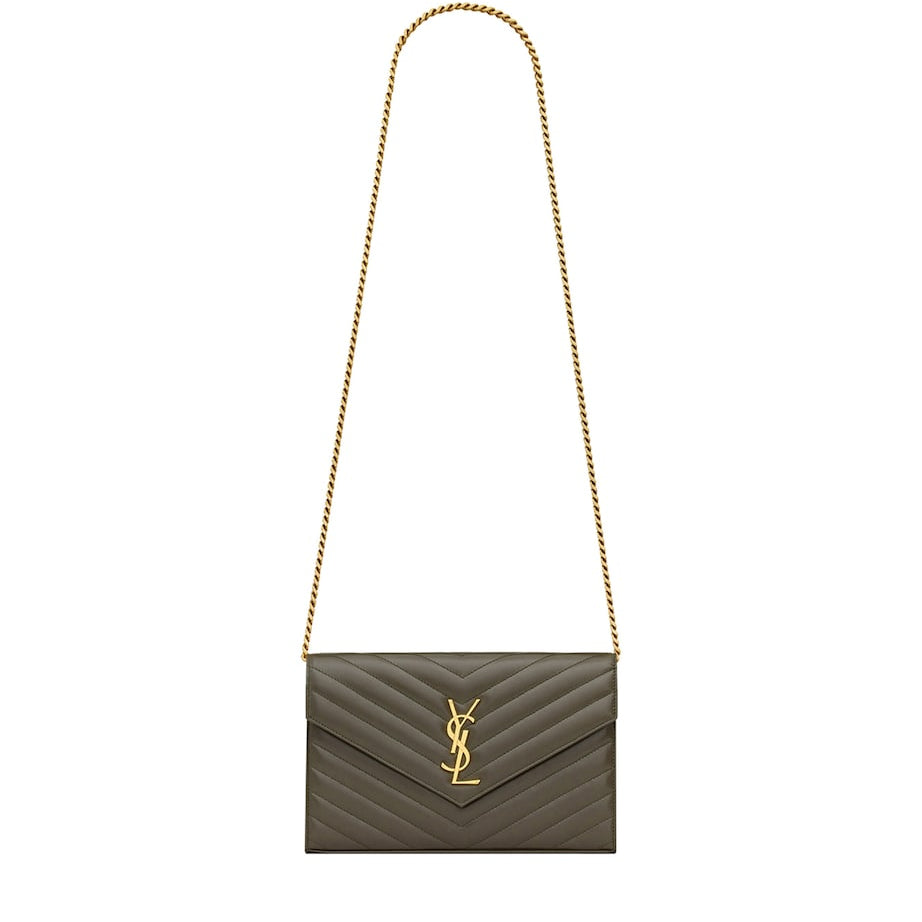 Green Monogram Matelassé Envelope Wallet Bag